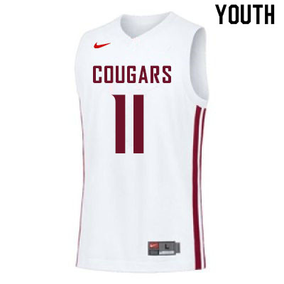Youth #11 DJ Rodman Washington State Cougars College Basketball Jerseys Sale-White